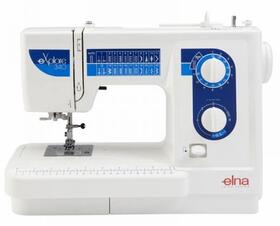 A white and blue sewing machine

Description automatically generated