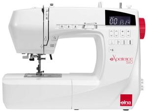 A white sewing machine with red text

Description automatically generated